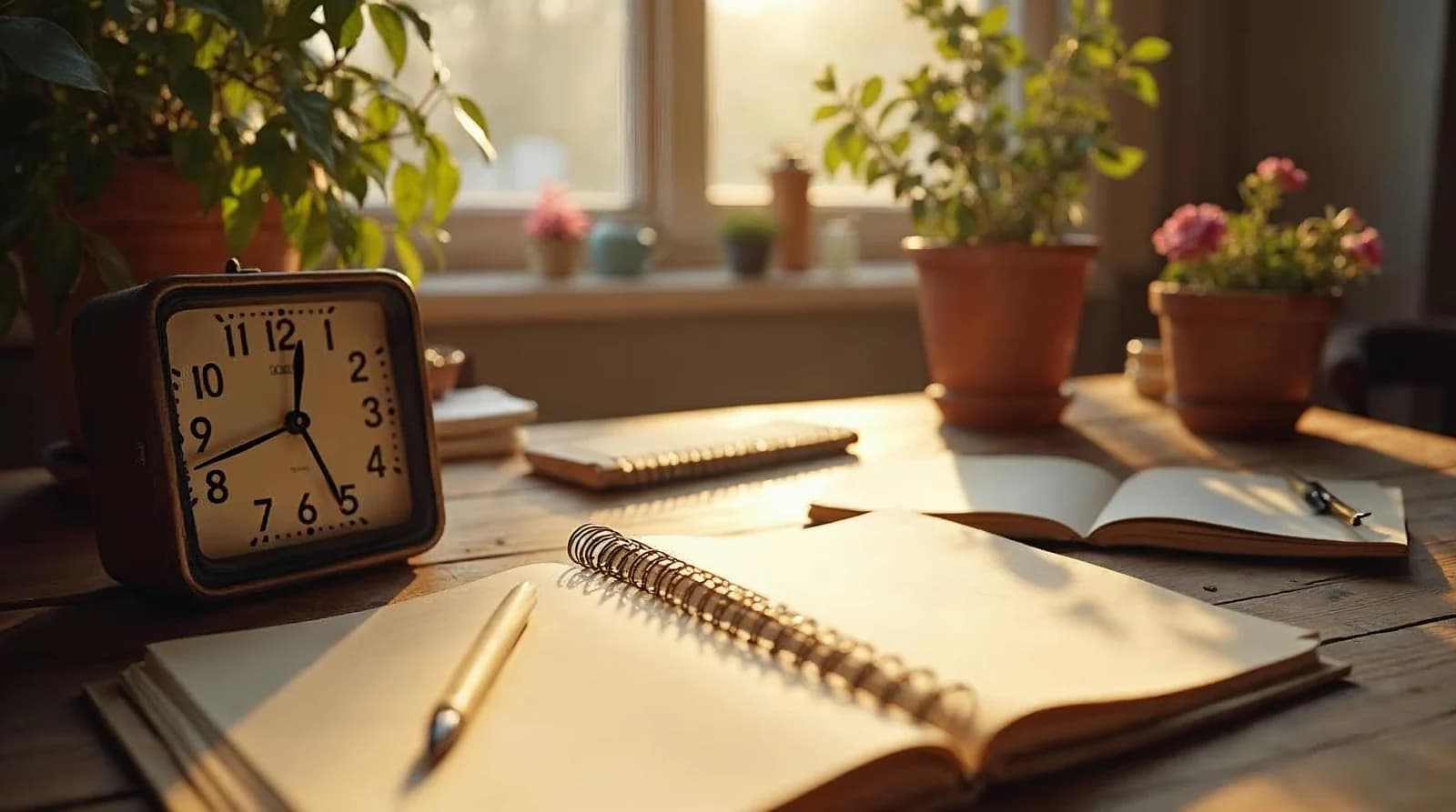 Editorial werkplek waar oude papieren overgaan in frisse materialen, metafoor voor website redesign en strategie